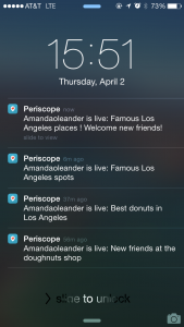 Alerts on iPhone from Periscope